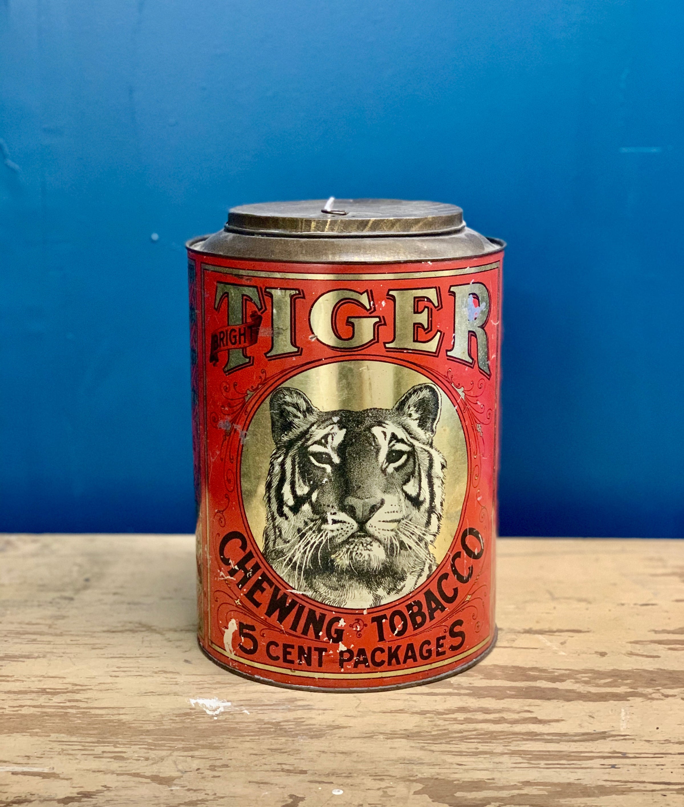 tobacco tin large Tiger Brand Tobacco Tin - Large